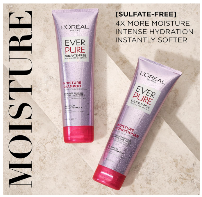 L'Oreal Paris Moisture Sulfate Free Shampoo and Conditioner Set 250ml Each