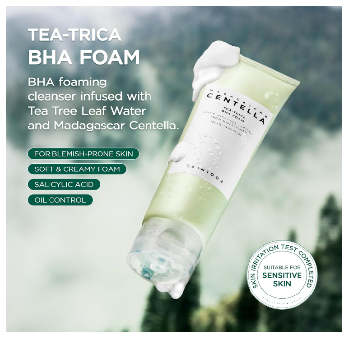 SKIN1004 Madagascar Centella Tea-Trica BHA Foam 125ml