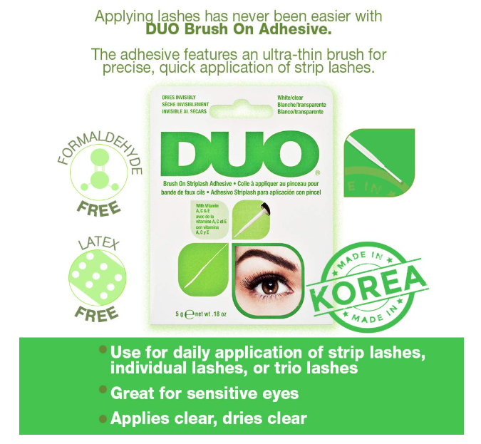 DUO Brush-On Striplash Adhesive Green White/Clear Lash Glue 5g