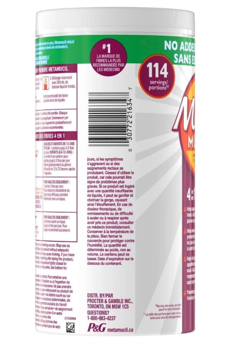 Metamucil 4-in-1 No Added Sweeteners Fibre Therapy 2 x 114 doses