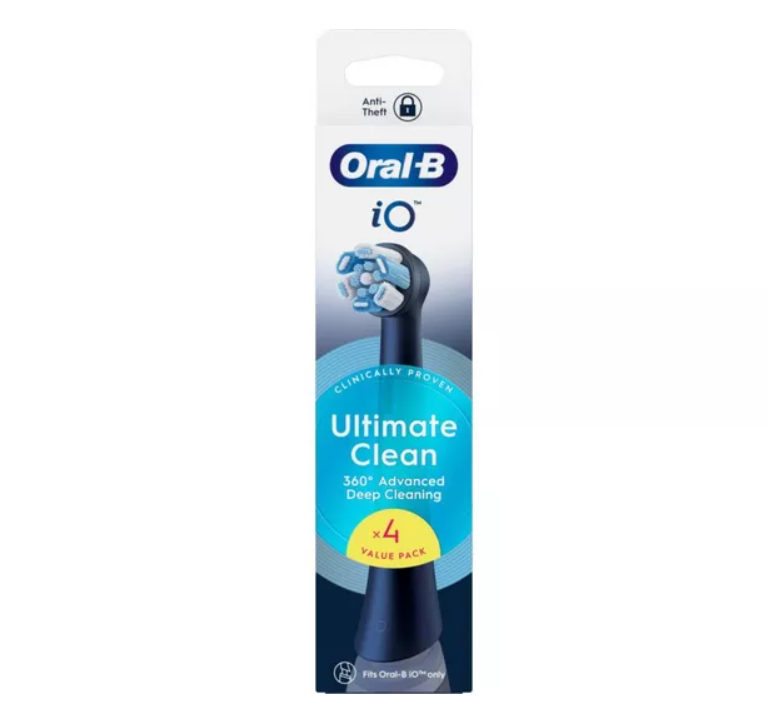 Oral-B iO Ultimate Clean Toothbrush Replacement Heads Black 4 Pack