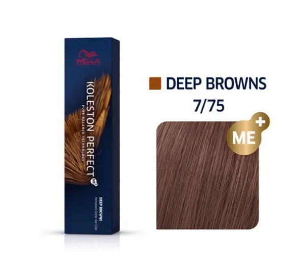 Wella Professionals Koleston Perfect Me+ 7/75 Medium Blonde Brown Mahogany 60ml
