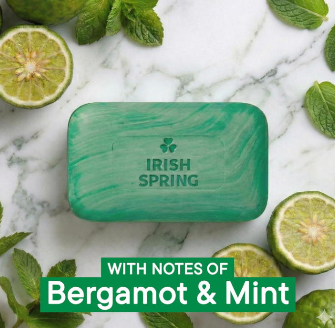 Irish Spring Original Clean Deodorant Soap with Flaxseed Oil 3.7oz – 3 Pack