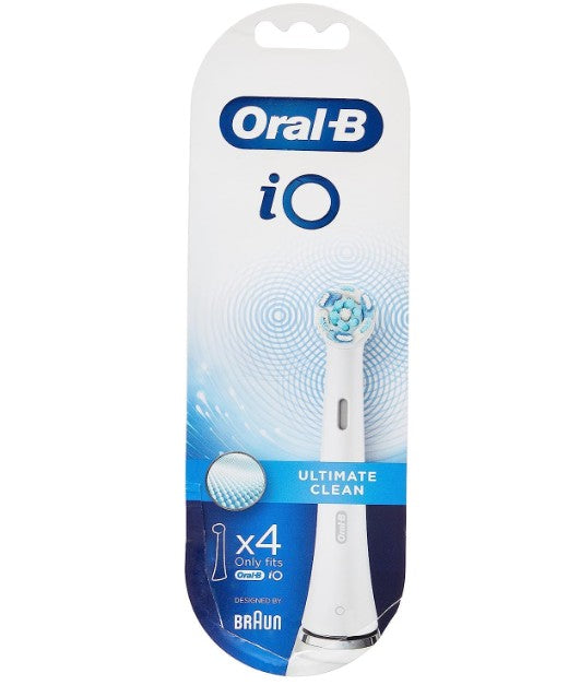 Oral-B iO Ultimate Clean Electric Toothbrush Heads, White, 4pcs
