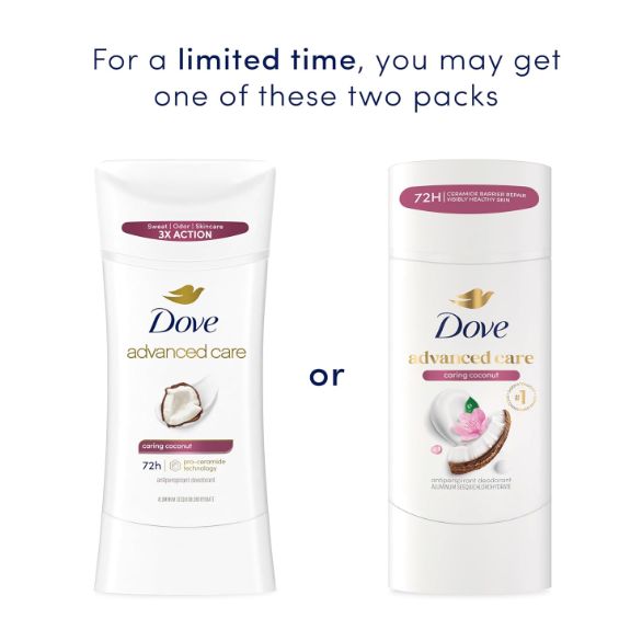 Dove Advanced Care Caring Coconut Antiperspirant Deodorant 2.6 fl oz