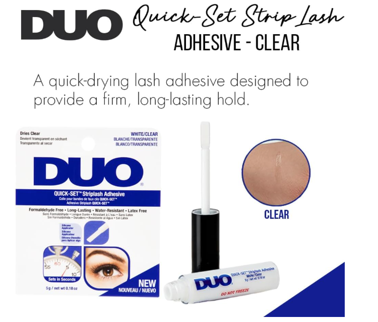 DUO Quick-Set Lash Glue Blue Striplash Adhesive White/Clear Latex Free 5g