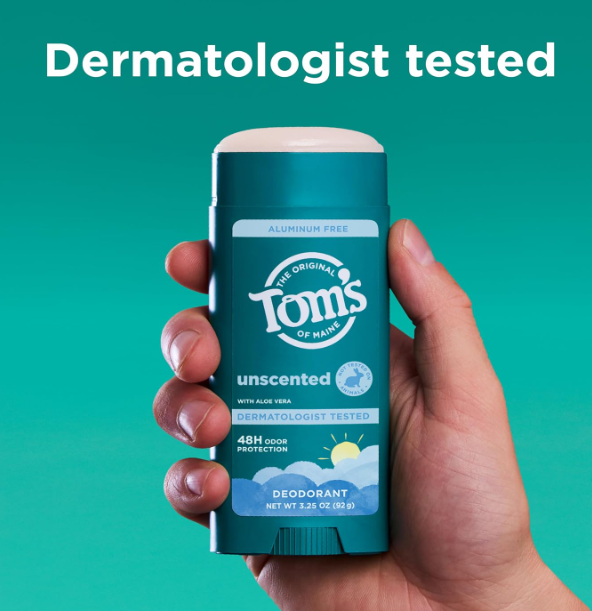 Tom's of Maine Unscented Natural Deodorant Stick 3.25g