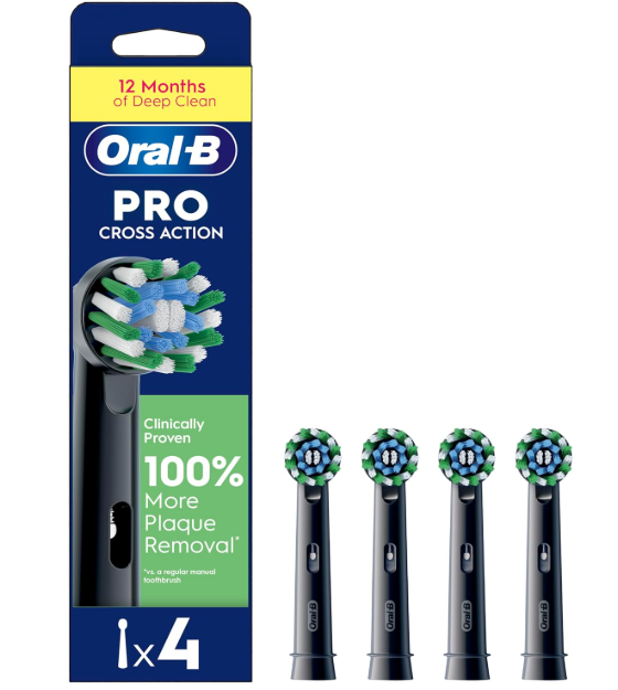 Oral-B Pro Cross Action Electric Toothbrush Heads 4 Pack