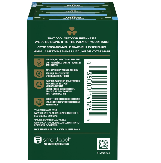 Colgate Irish Spring IcyBlast Cool Deodorant Soap 3 Bars