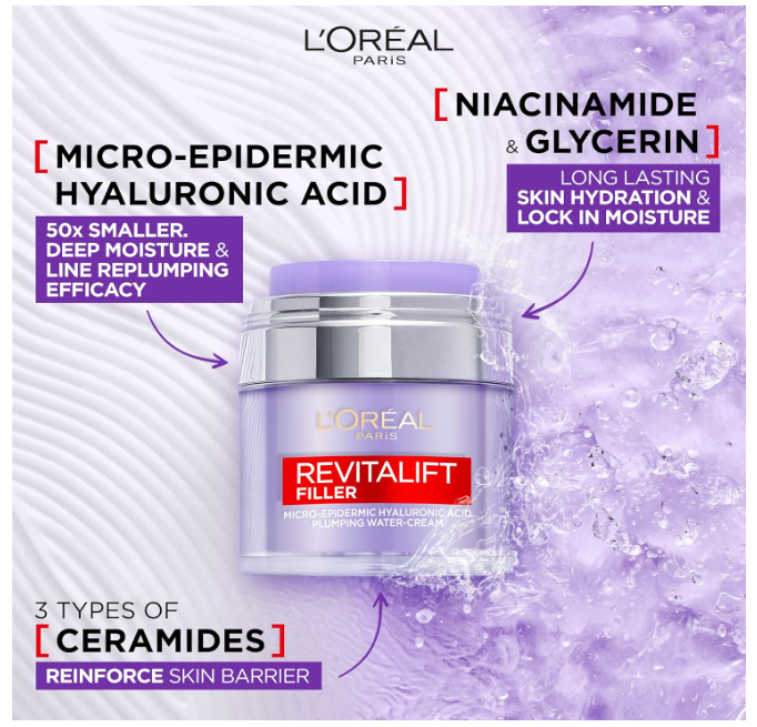 L'Oréal Paris Revitalift Filler Plumping Water Cream 50ml