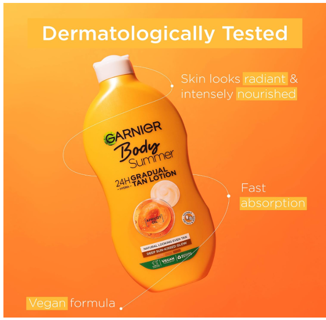 Garnier Body Summer 24H Gradual Tan Lotion with Apricot Oil 400ml