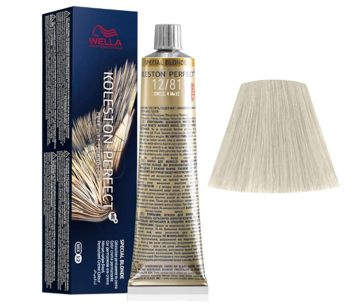 Wella Professionals Koleston Perfect Me 12/81 Special Blonde Pearl Ash 60ml – 3 Pack