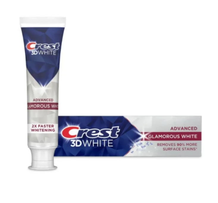 Crest 3D White Fluoride Anticavity Toothpaste Glamorous White 93g 2 Pack