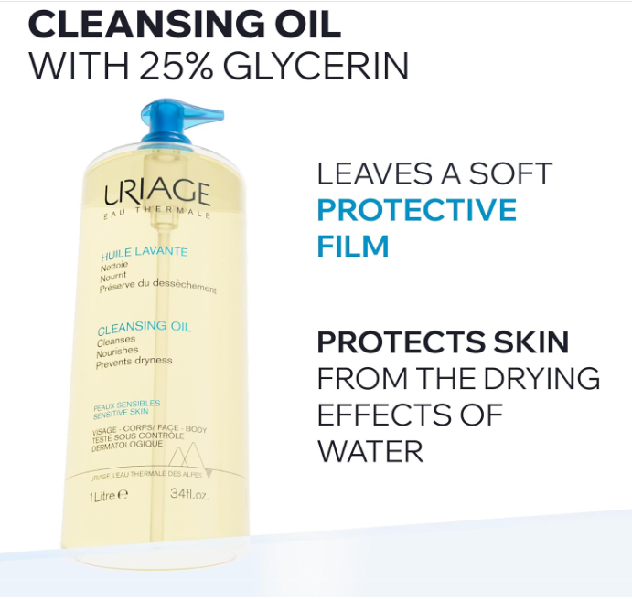 Uriage Shower Oil Face & Body Wash 1L