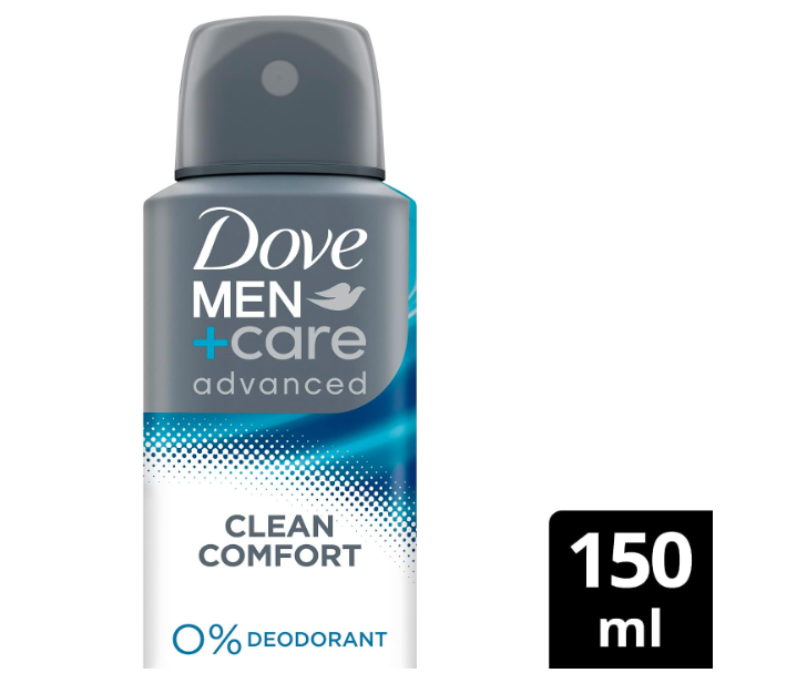 Dove Men+Care Advanced Clean Comfort 0% Aluminium Salts Deodorant Spray 150ml