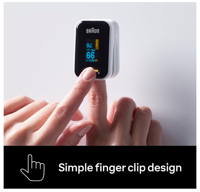 Braun Pulse Oximeter 1 Accurate Blood Oxygen Finger Monitor