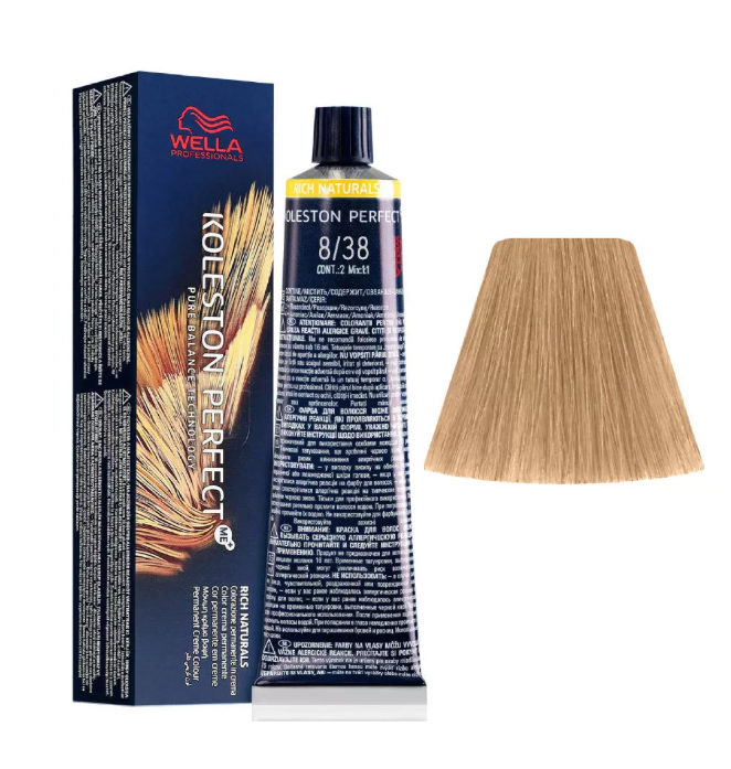 Wella Professionals Koleston Perfect Me+ 8/38 Light Blonde Gold Pearl 60ml
