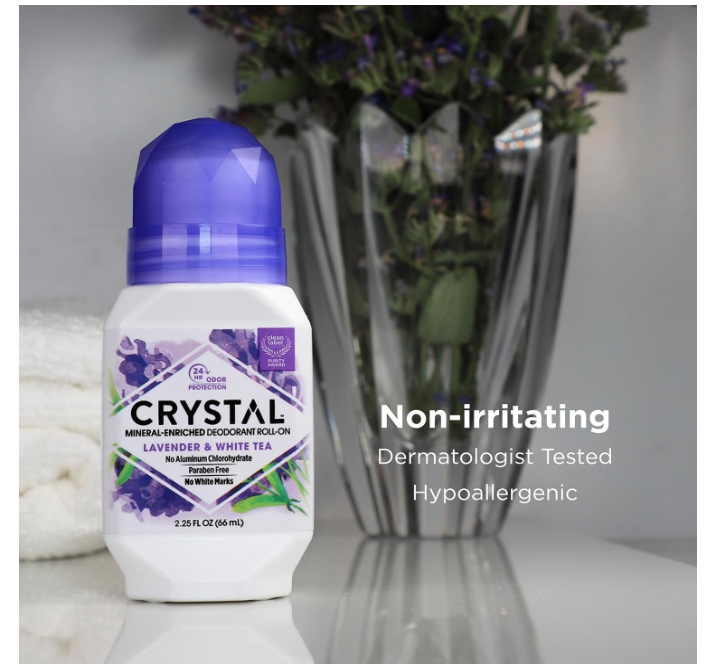 Crystal Essence Deodorant Roll-On Lavender &amp; White Tea 66ml