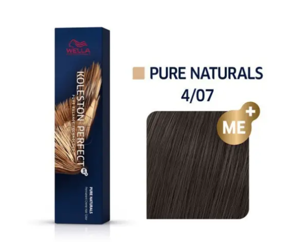 Wella Professionals Koleston Perfect Me 4/07 Pure Naturals Brown 60ml – 2 Pack