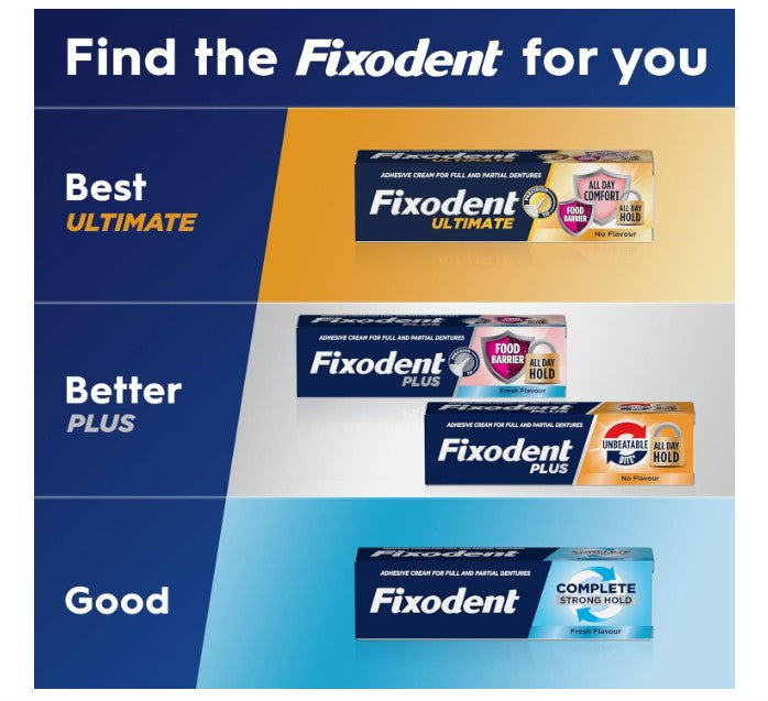 Fixodent Ultimate Denture Adhesive Flavour Free 40g