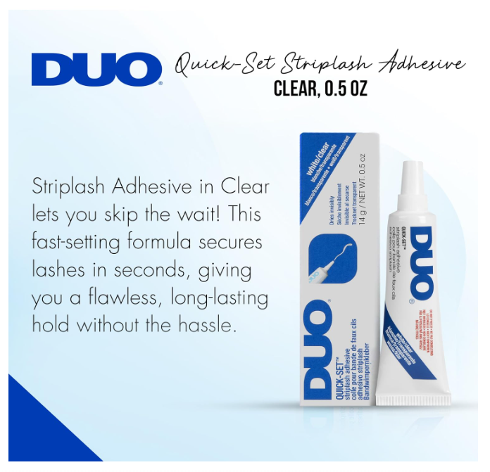 DUO Quick-Set Lash Glue White Clear Large Squeeze Tube Striplash Adhesive 14g