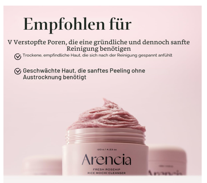 Arencia Fresh Rosehip Rice Mochi Cleanser 120g