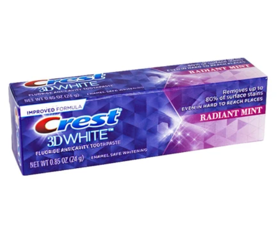 Crest 3D White Fluoride Anticavity Toothpaste Radiant Mint 0.85oz