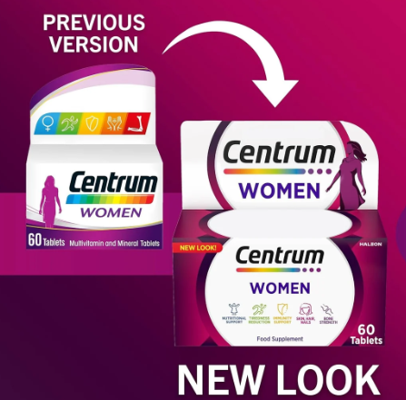 Centrum Women Multivitamin Tablets, Vitamins with Iron, 60 Tablets