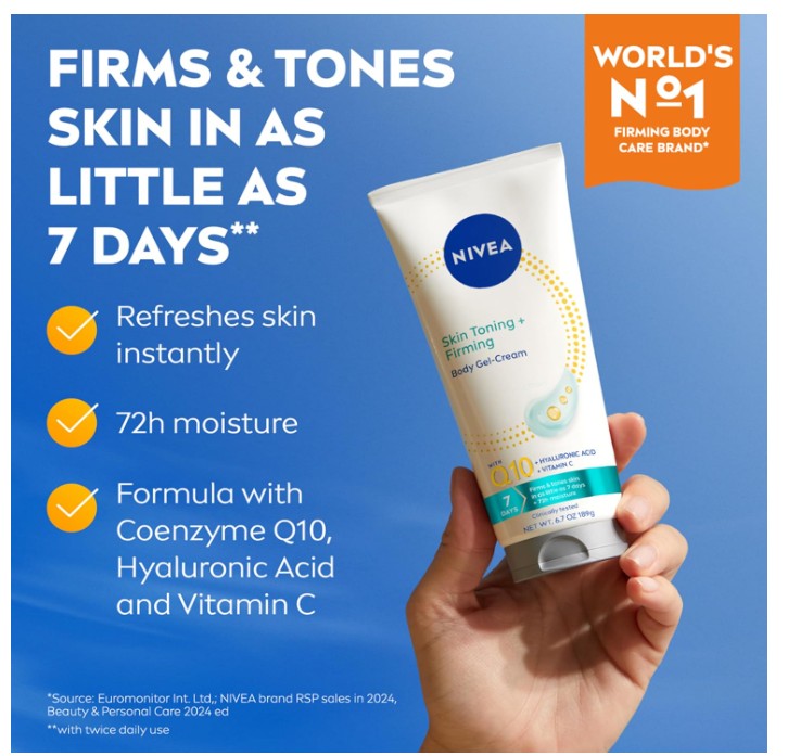 Nivea Skin Firming + Toning Body Gel Cream 200ml