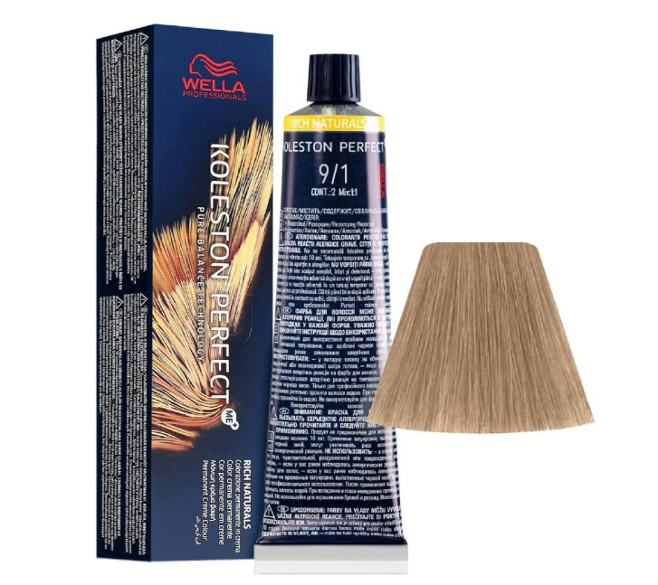 Wella Professionals Koleston Perfect Me 9/1 Light Blonde Ash 60ml 2 Pack