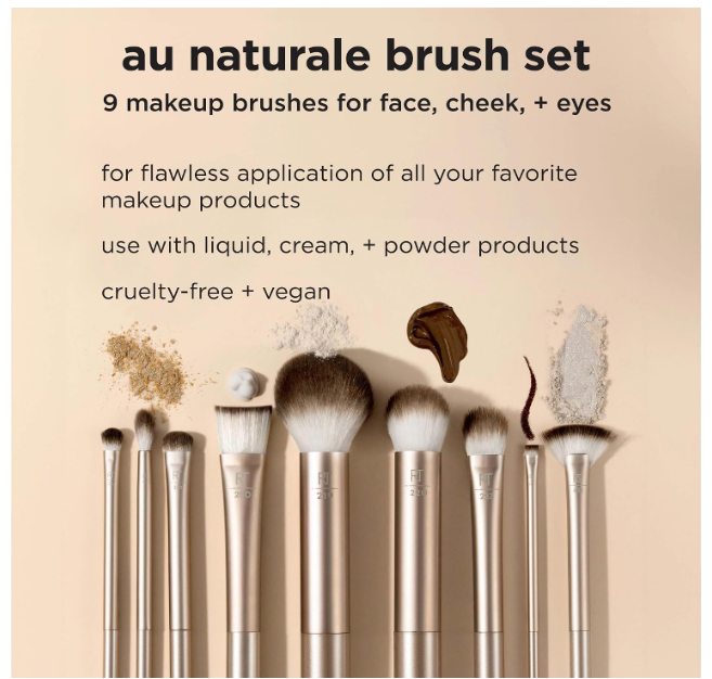Real Techniques Au Naturale 9-Piece Glow Kit Makeup Brush Set