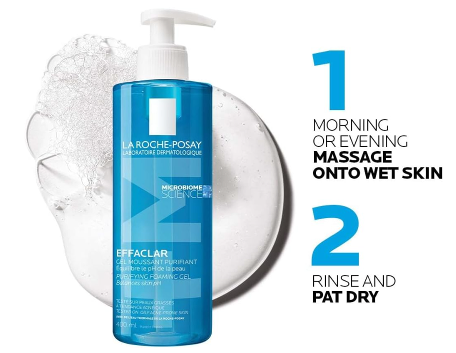 La Roche-Posay Effaclar Purifying Foaming Gel Cleanser for Oily Breakout-Prone Skin 400ml
