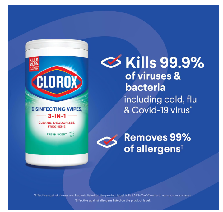 Clorox Disinfecting Wipes Canister Fresh Scent 35ct