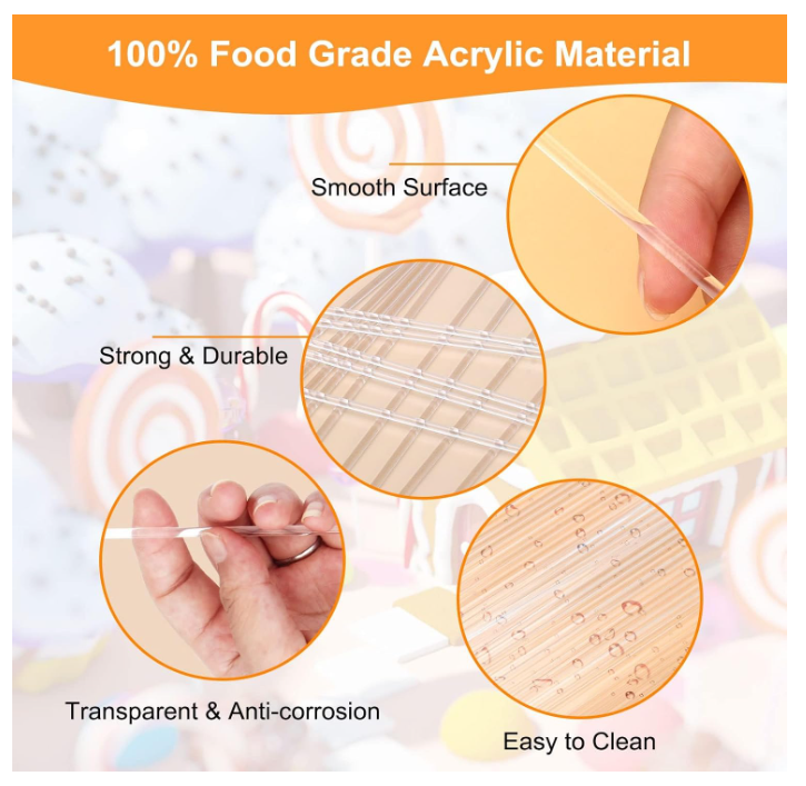 Fogcosy 100 Pcs Cake Lollipop Acrylic Sticks