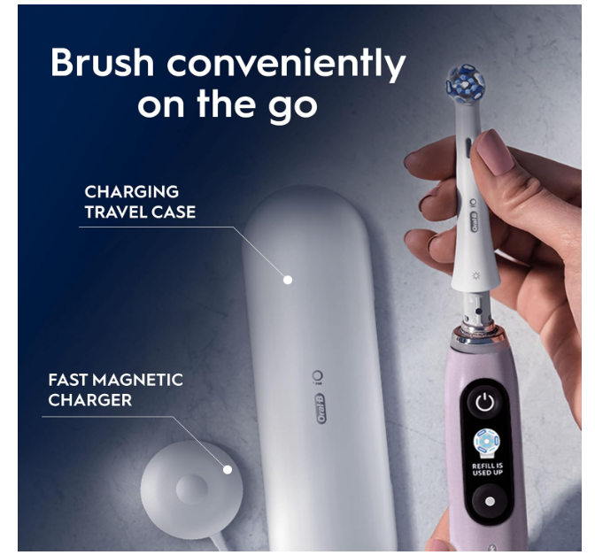 Oral-B iO Series 9 Electric Toothbrush Rose Quartz with Charging Case &amp; Fast Charger