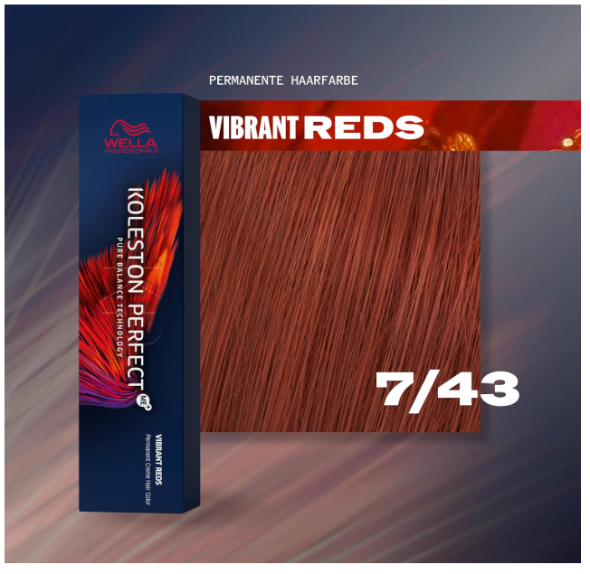 Wella Professionals Koleston Perfect Me 7/43 Medium Blonde Red Gold 60ml