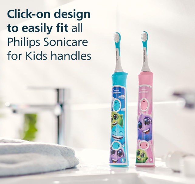 Philips Sonicare for Kids, Genuine Replacement Toothbrush Heads for Kids 4 Pack