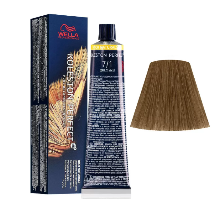 Wella Professionals Koleston Perfect Me 07/01 Medium Blonde Natural Ash 60ml