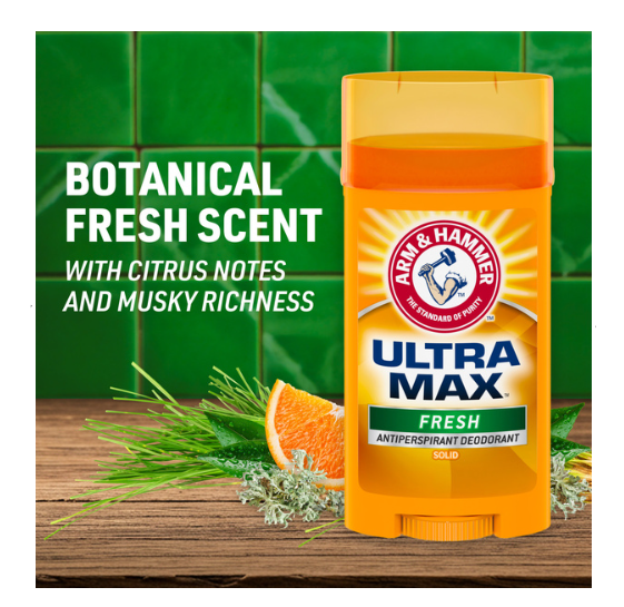Arm & Hammer Ultra Max Deodorant Fresh Wide Stick 2.6oz
