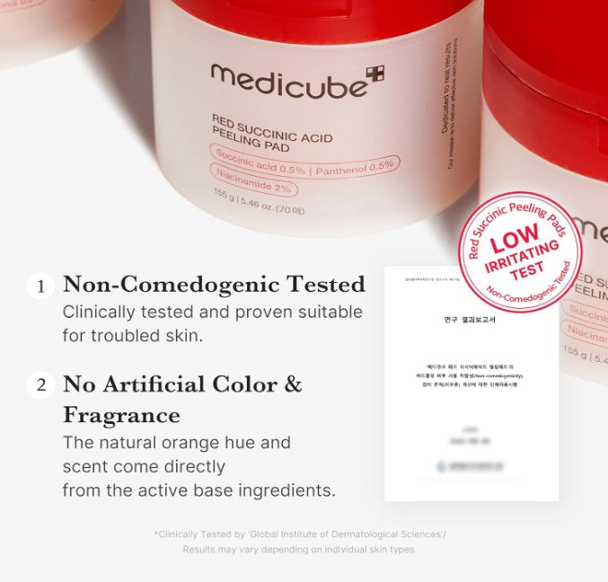 Medicube Red Succinic Acid Panthenol Facial Peeling Pads