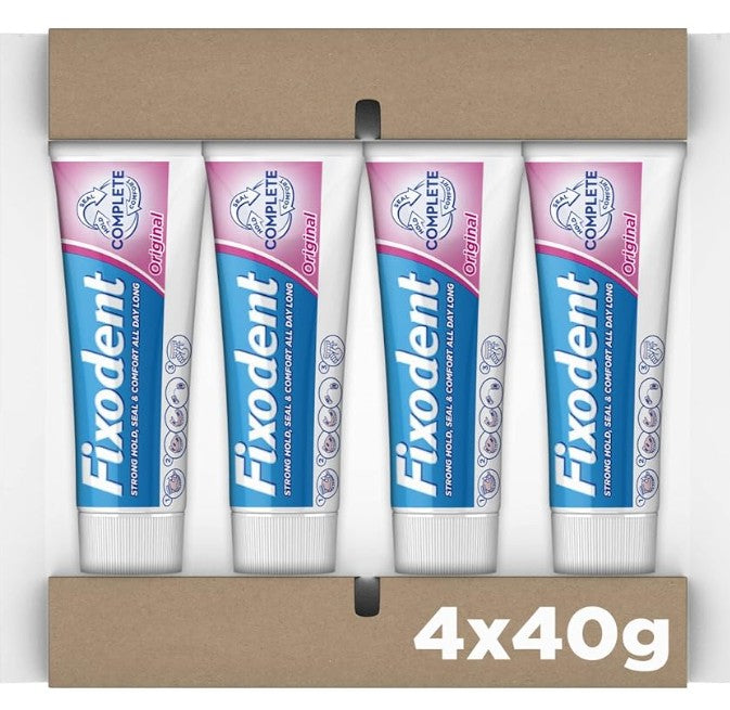 Fixodent Complete Denture Adhesive Cream 4x40g Saving Pack