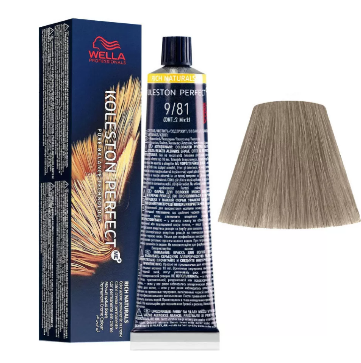 Wella Professionals Koleston Perfect Me 9/81 Very Light Blonde Pearl Ash 60ml