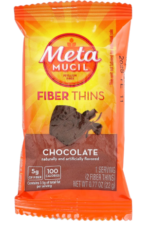 Metamucil Fiber Thins Daily Psyllium Husk Fiber Supplement Chocolate Flavor 12 Count