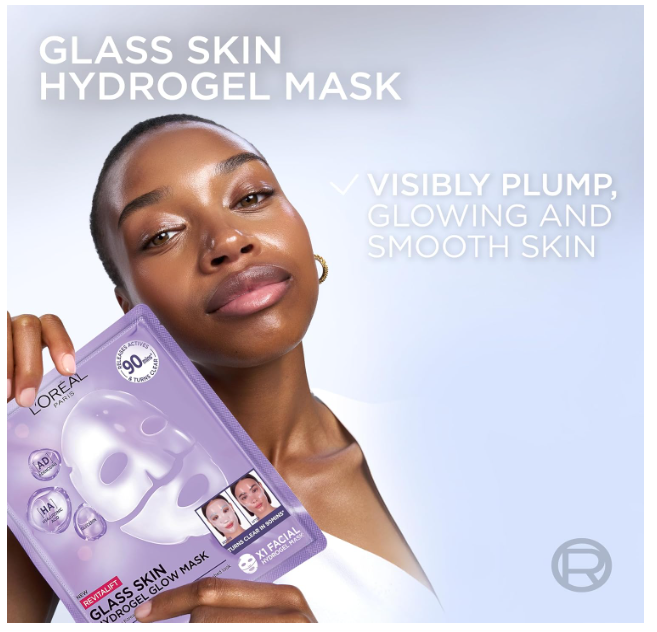 L'Oréal Paris Glass Skin Hydrogel Glow Mask – Box of 4