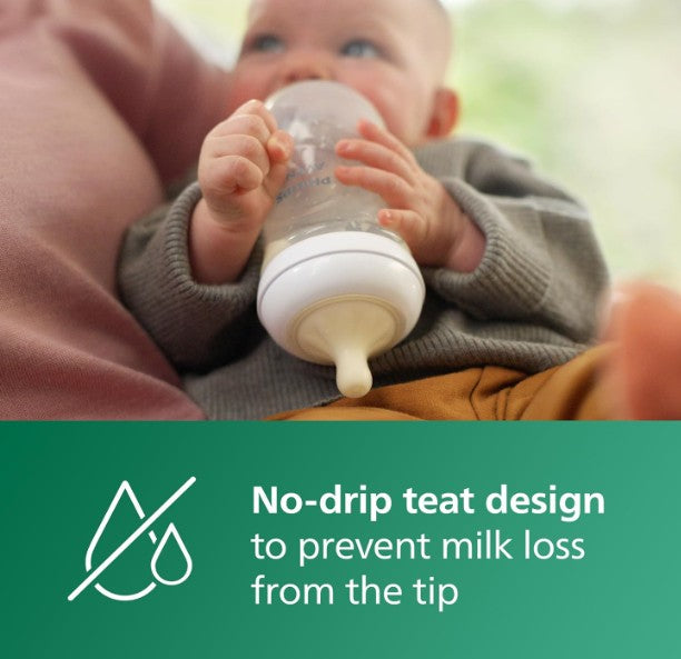Philips Avent Natural Response Glass Baby Bottles Model SCY933/02, 2-Pack