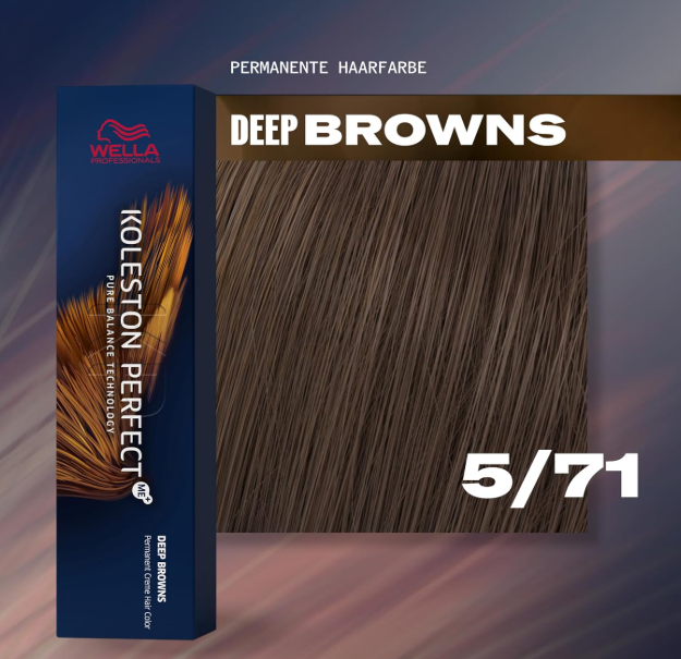 Wella Professionals Koleston Perfect Me 5/71 Light Brown Ash 60ml – 3 Pack