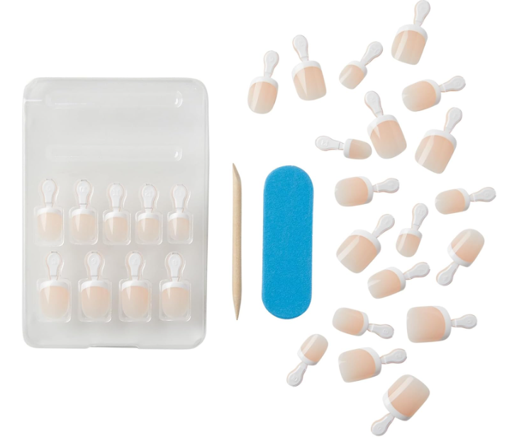 KISS Salon Acrylic French Press-On False Nails Style Crush Hour KSAP01 67942 Petite Squoval 28pcs