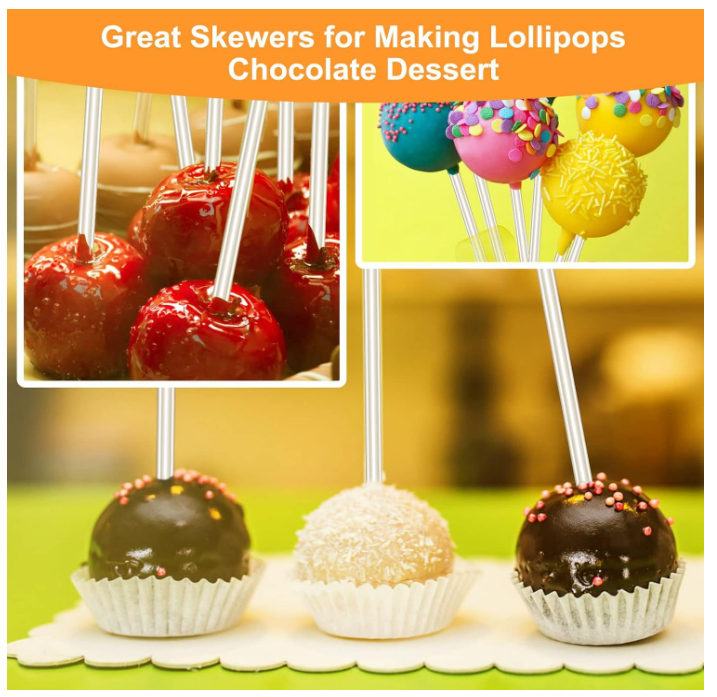 Fogcosy 100 Pcs Cake Lollipop Acrylic Sticks