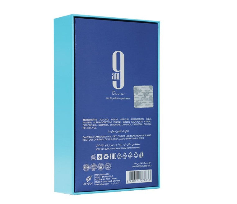 Afnan 9AM Dive Eau de Parfum Spray Unisex 100ml