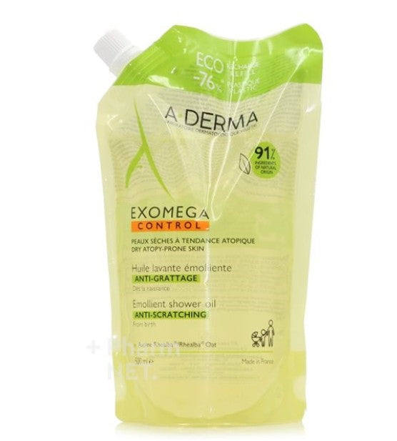 A-Derma Exomega Control Emollient Cleansing Shower Oil Eco-Refill 500ml